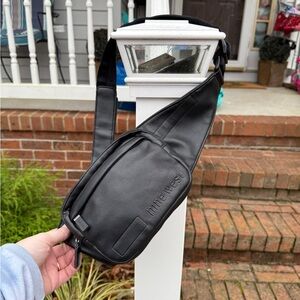 Vintage Nine West Belt Bag Fanny Pack Black Vegan Leather